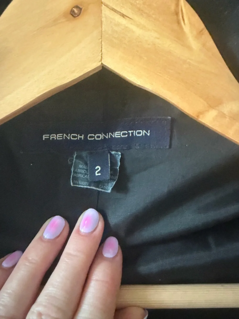 French Connection Black Double-Breasted Pea Coat